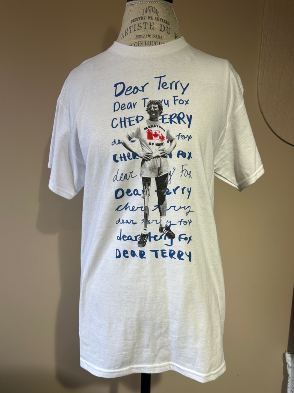 Adidas 'Dear Terry' Graphic Tshirt, White (size medium)